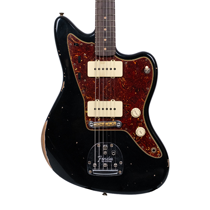 Fender Custom Shop 1963 Jazzmaster Relic Matching Headstock Aged Black Elektro Gitar